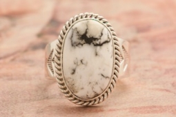 Genuine White Buffalo Turquoise Sterling Silver Ring